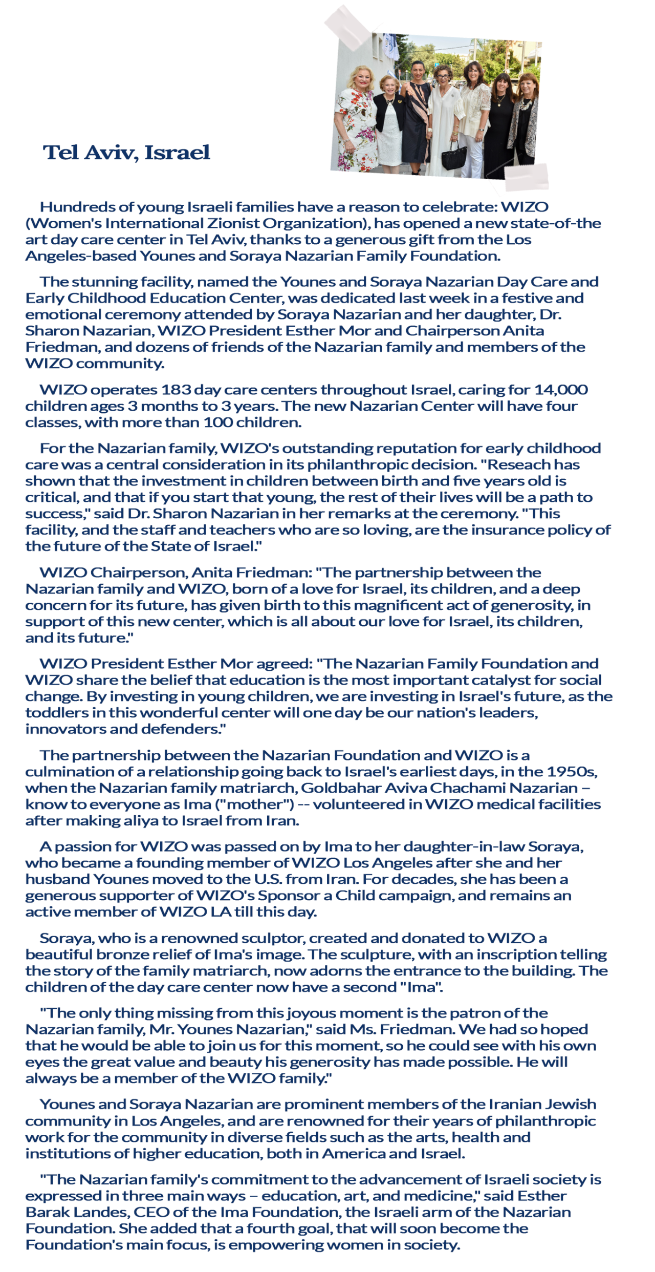 Nazarian Foundation — Women’s International Zionist Organization