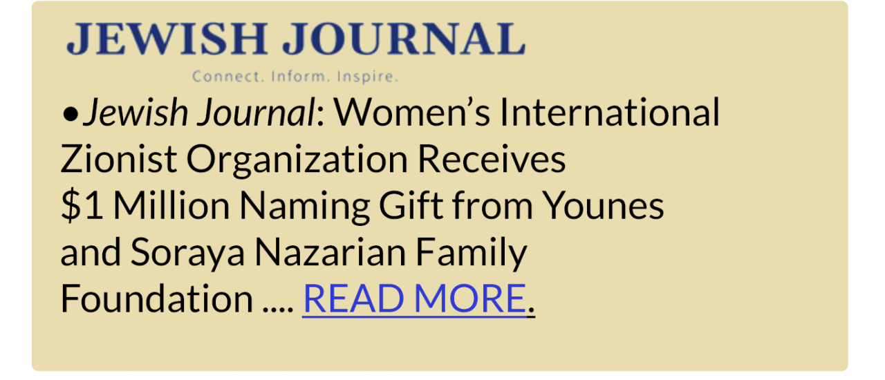 Nazarian Foundation — Women’s International Zionist Organization
